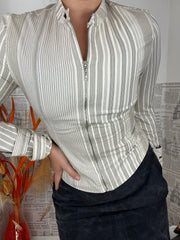 Camicia Righe Zip