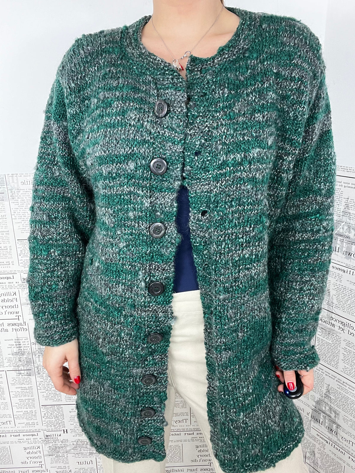 Cardigan Verde Lana