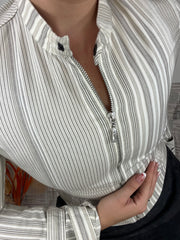 Camicia Righe Zip